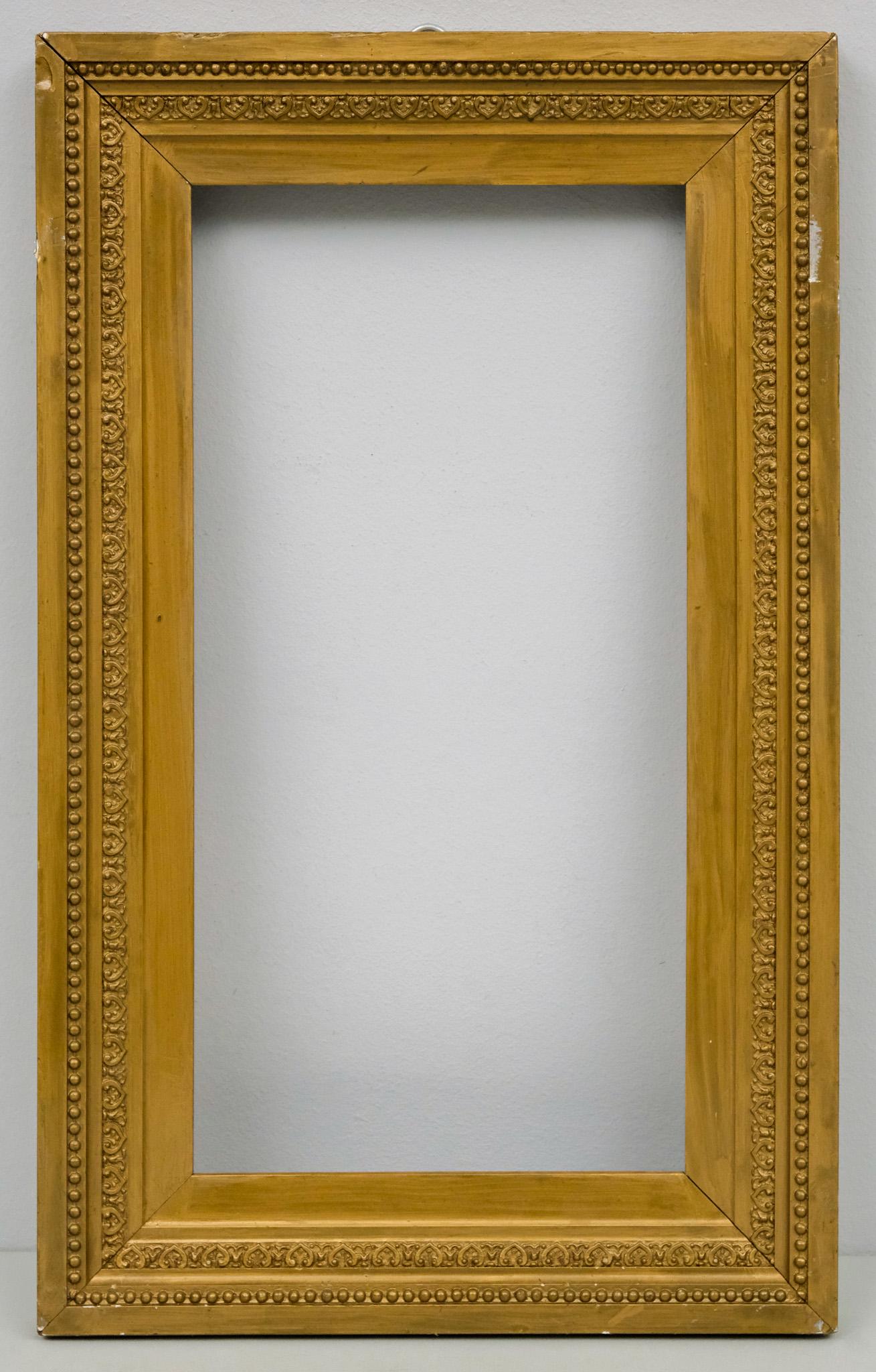 American Barbizon Gilt Frame 7" x 14": American, ca. 1870. Overall 10 1/2" x 17 1/4", Rabbet 7" x 14", Molding 2"