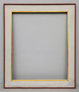 American Modernist Frame 25" x 30": American, ca. 1950, similar to frames used by Arthur Meltzer, in a great standard size. Overall 31 1/2" x 36 3/4", Rabbet 25" x 30", Molding 3 1/2"