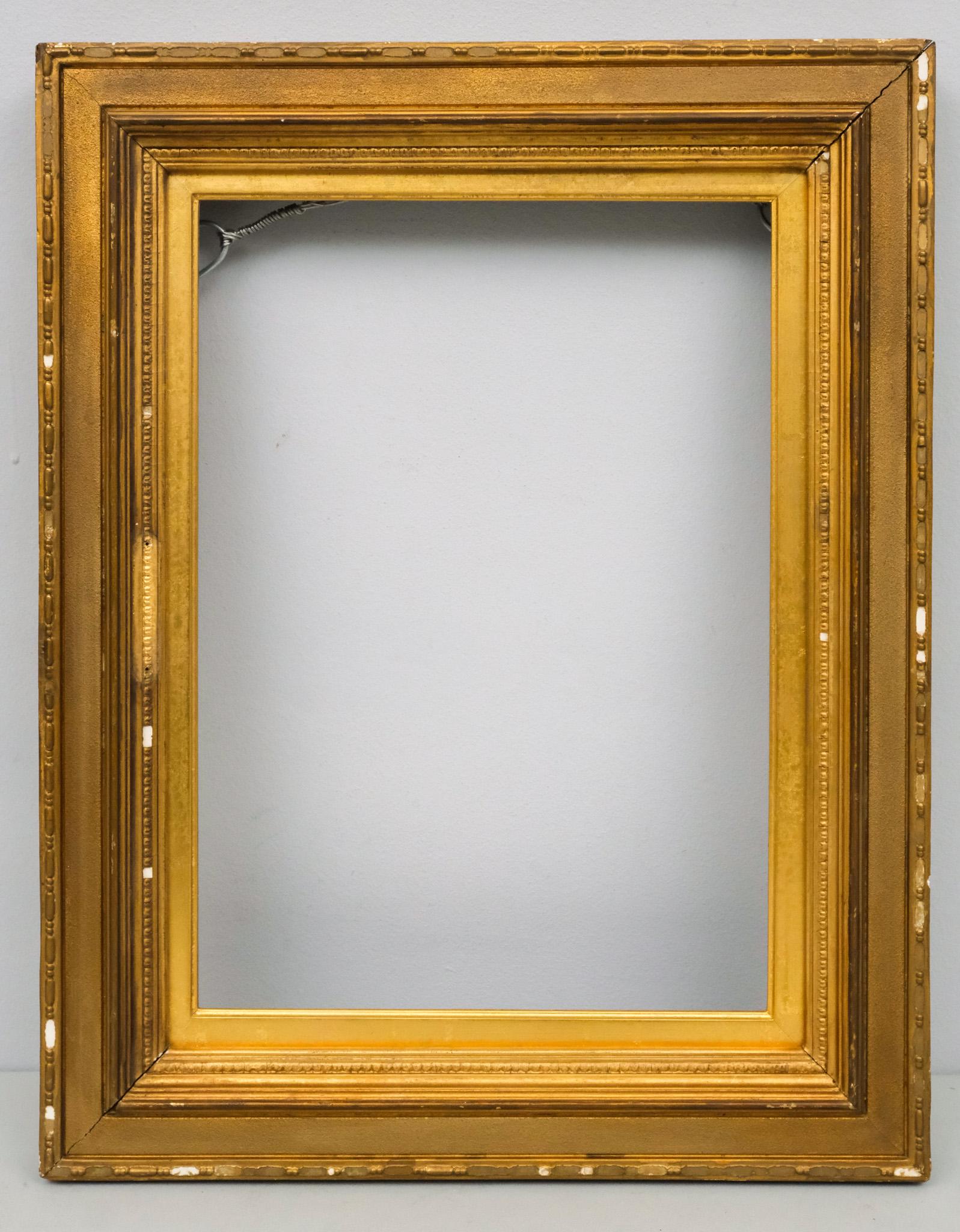 Hudson River School Gilt Liner 10" x 14": American, ca. 1860, having sand panel. Overall 14 1/2" x 18 1/2", Rabbet 10" x 14", Molding 2 1/2"