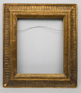 Stanford White Gilt Frame 23" x 28": American, ca. 1910, designed by Stanford White and made by Newcomb Macklin, a very rare an impressive example having wave and ripple top edge and reverse profile. Overall 37" x 42 ", Rabbet 23" x 28",