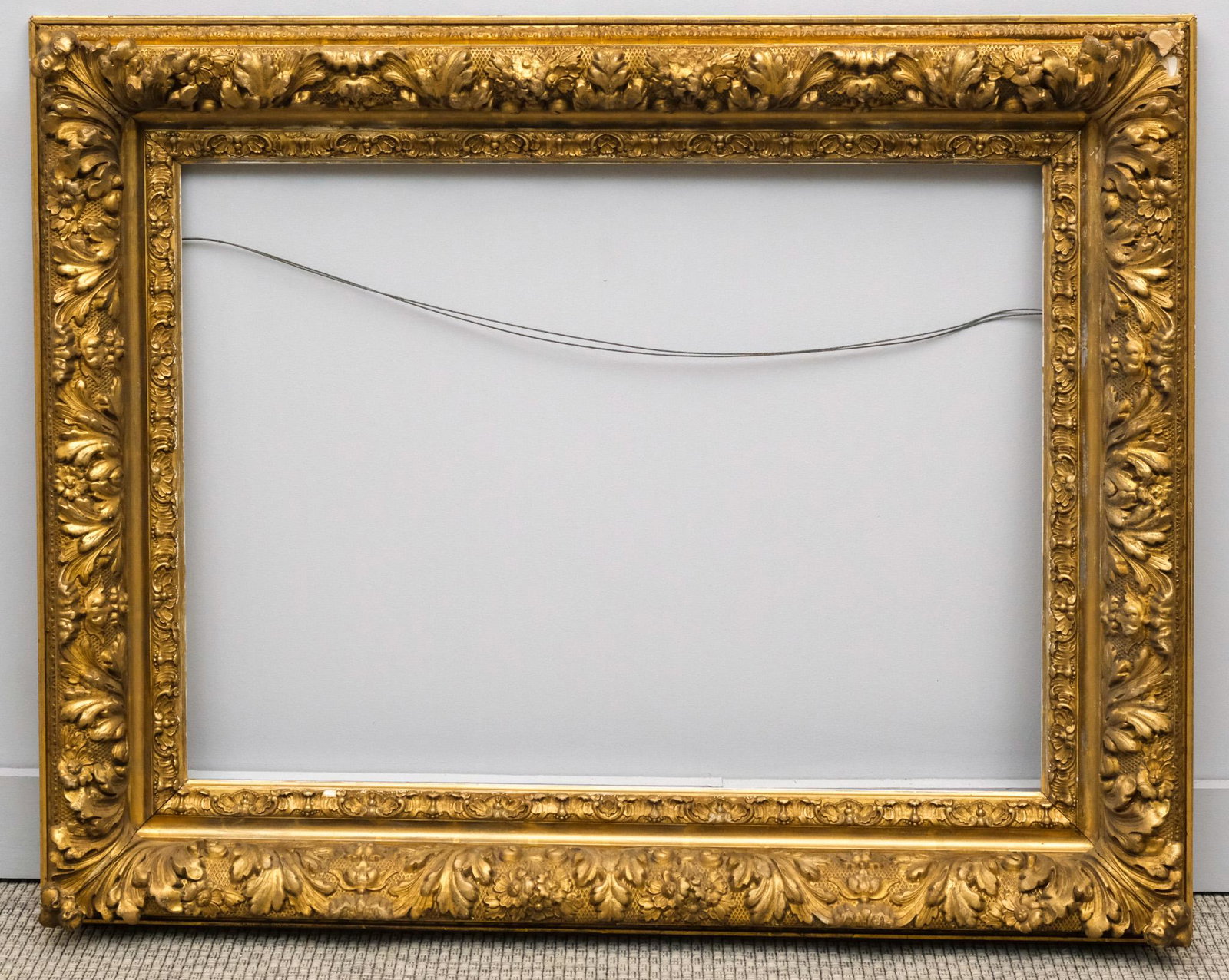 American Barbizon Gilt Frame 24" x 33 1/2": American, ca. 1870. Overall 35 1/4" x 49 3/4", Rabbet 24" x 33 1/2", Molding 5 1/2"