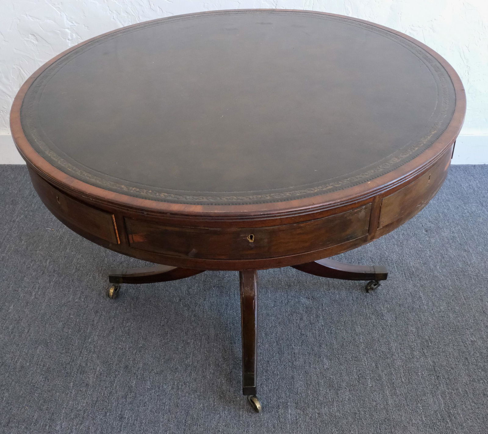 Regency Rosewood Drum Table (1 of 6)