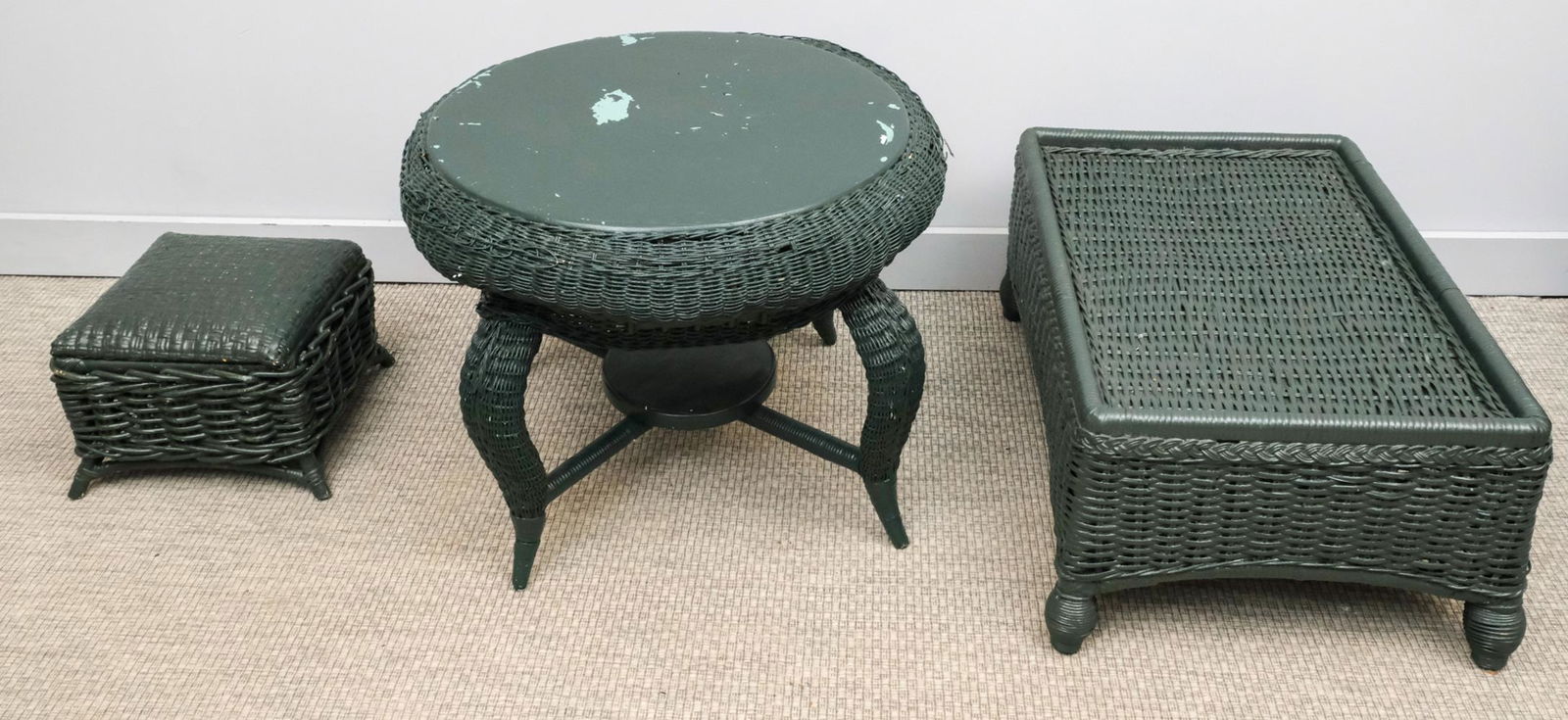 3-Piece Green Wicker Set (1 of 13)