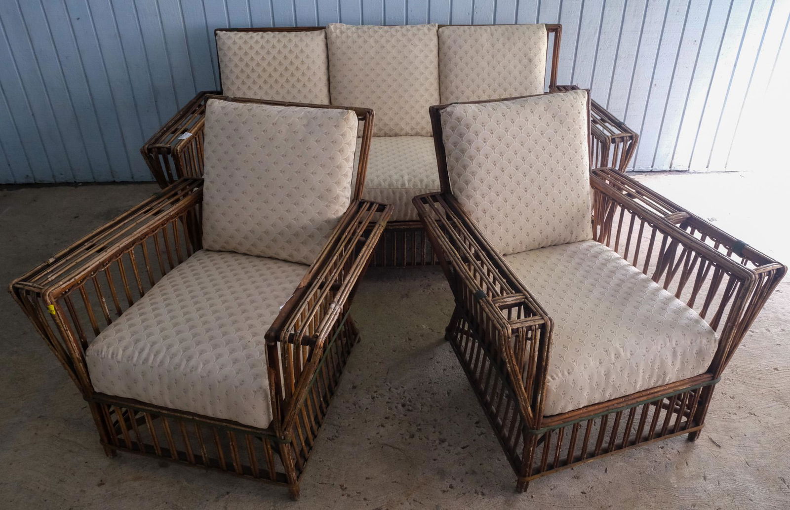 3-Piece Mid-Century Split Reed Patio Set (1 of 11)