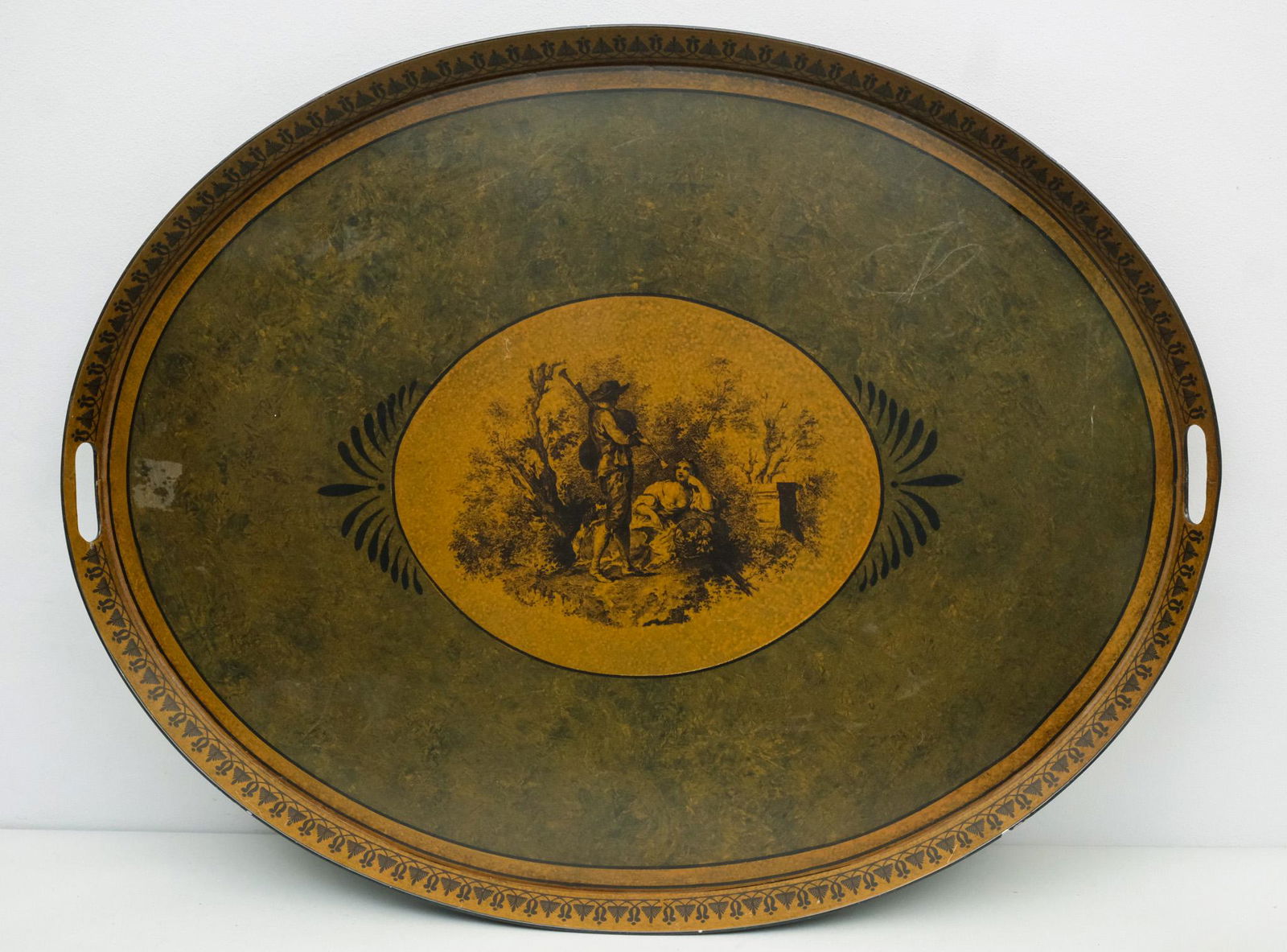 Neoclassical Tole Decorated Tray (1 of 4)