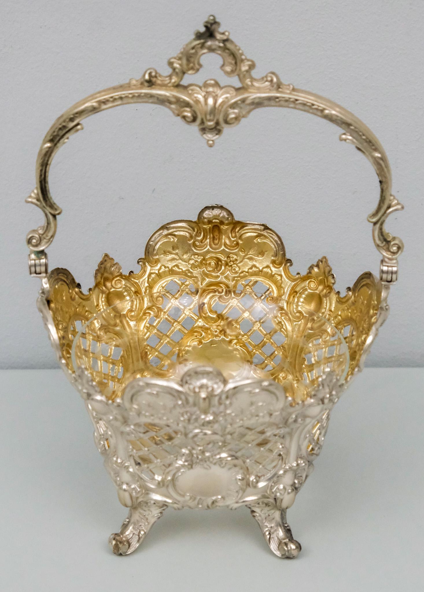 Antique German .800 Silver Reticulated Basket (1 of 9)