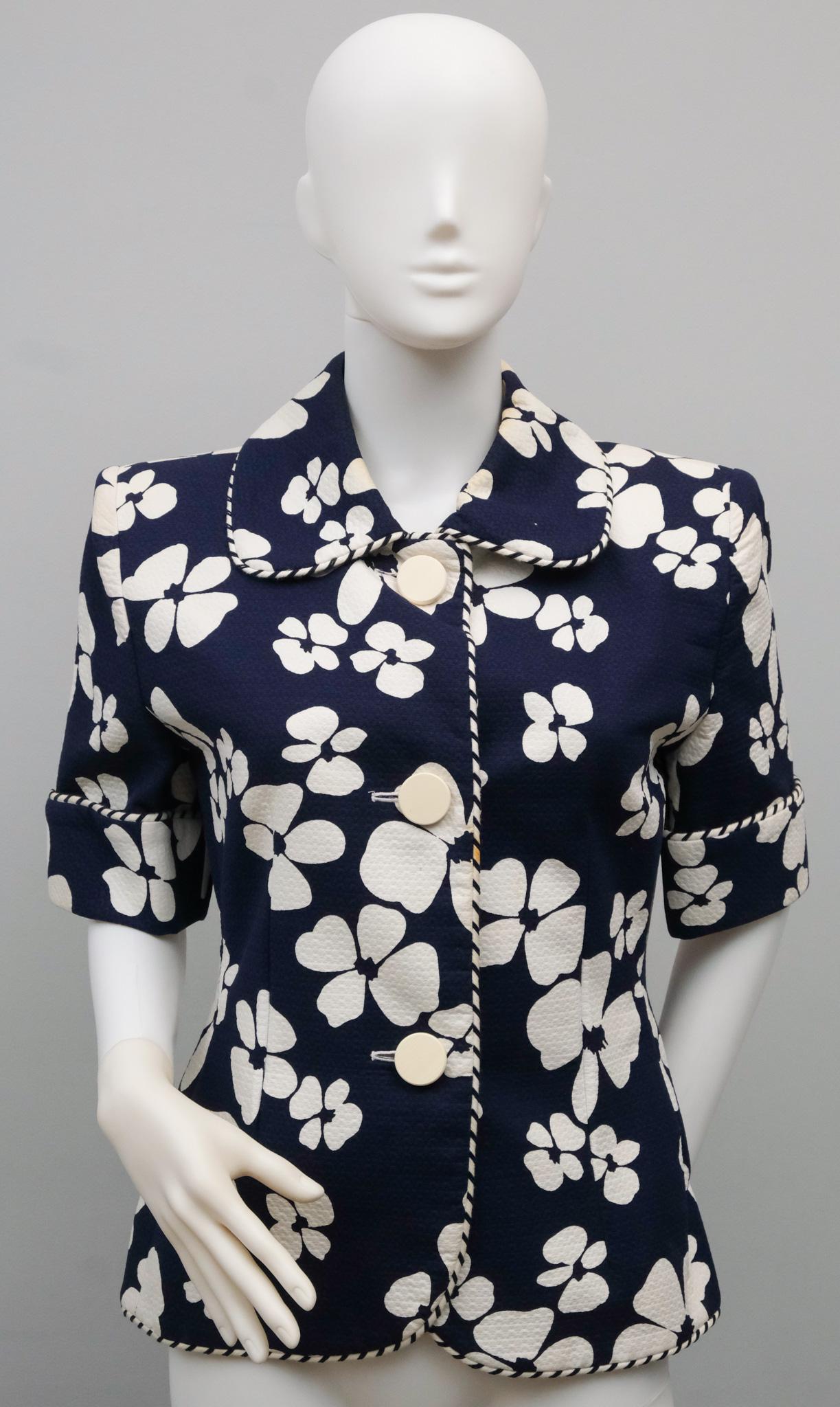Vintage Givenchy Navy/White Floral Jacket (1 of 7)