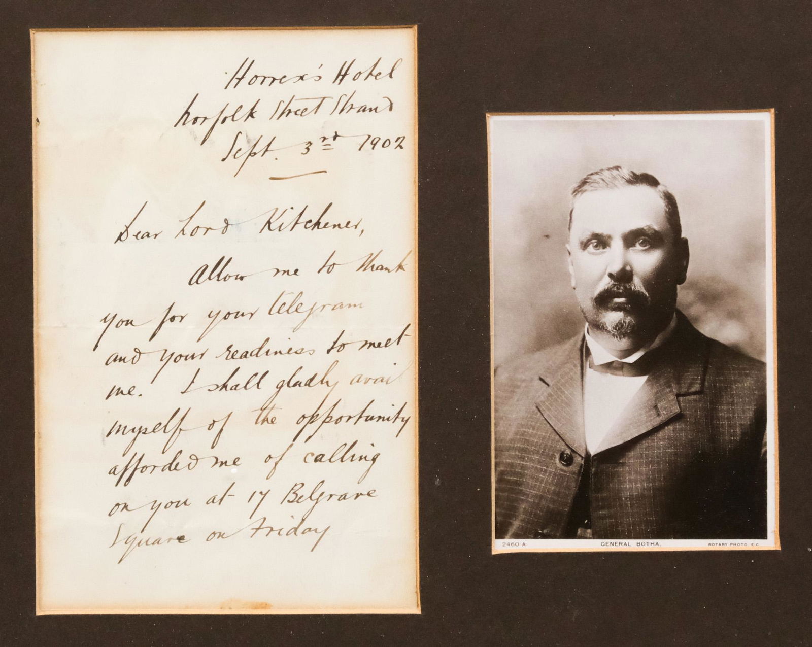 General Botha Correspondence to Herbert Kitchener (1 of 6)