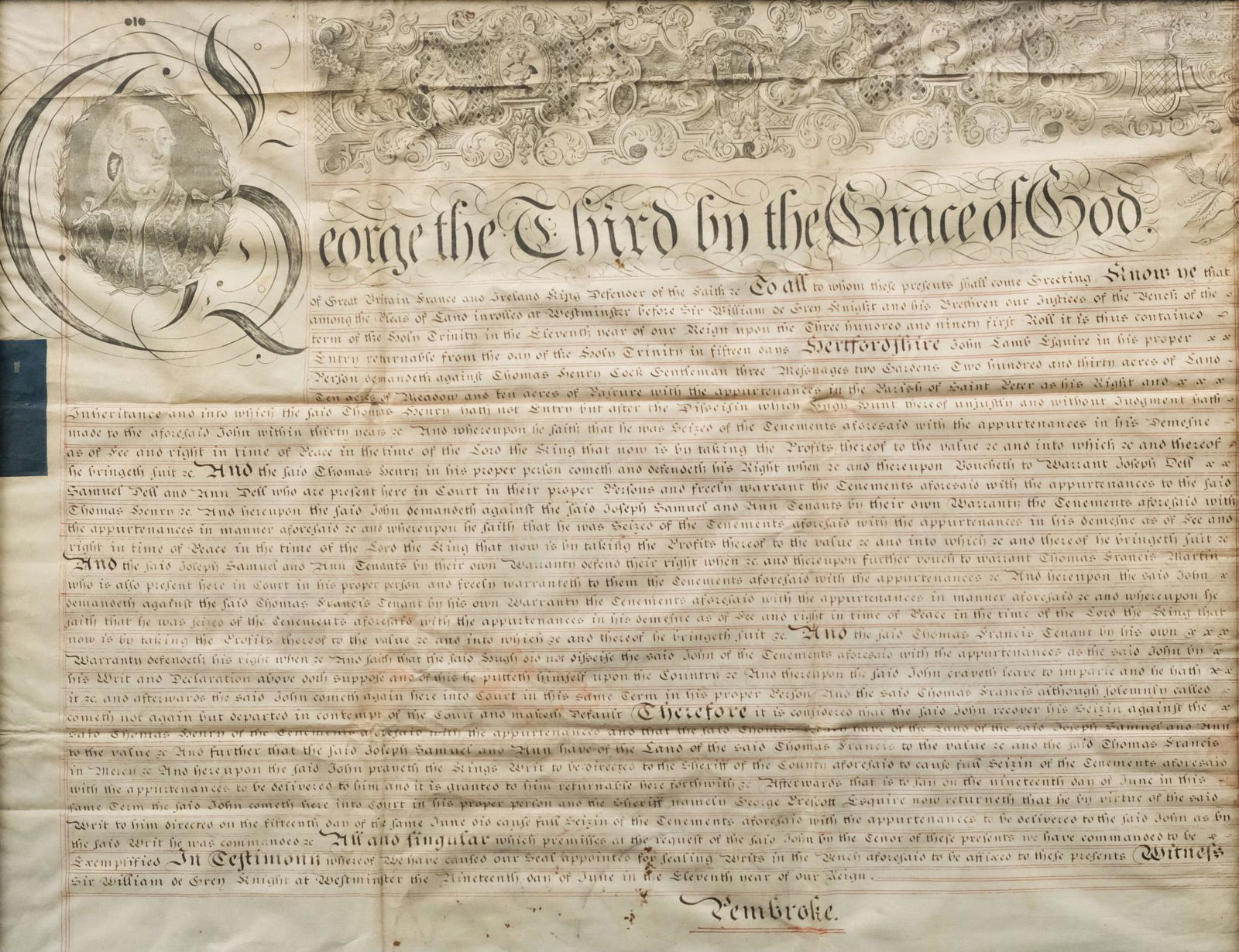 George III Land Indenture (1 of 5)