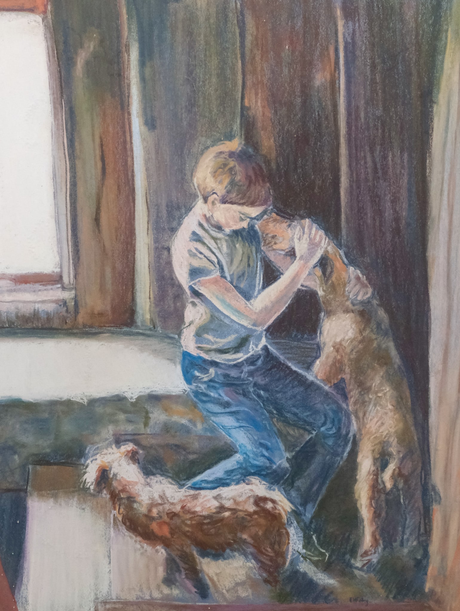 American School, Boy with Two Dogs (1 of 5)