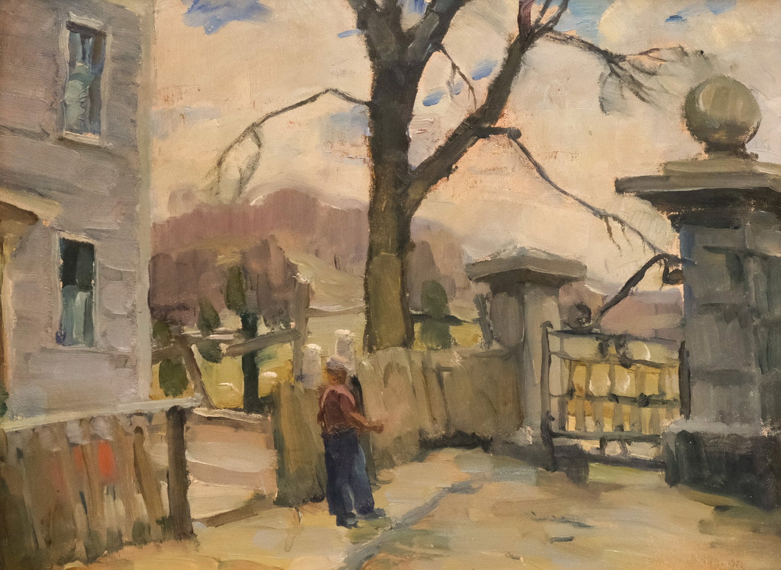 American School, Man Approaching a Gate (1 of 5)