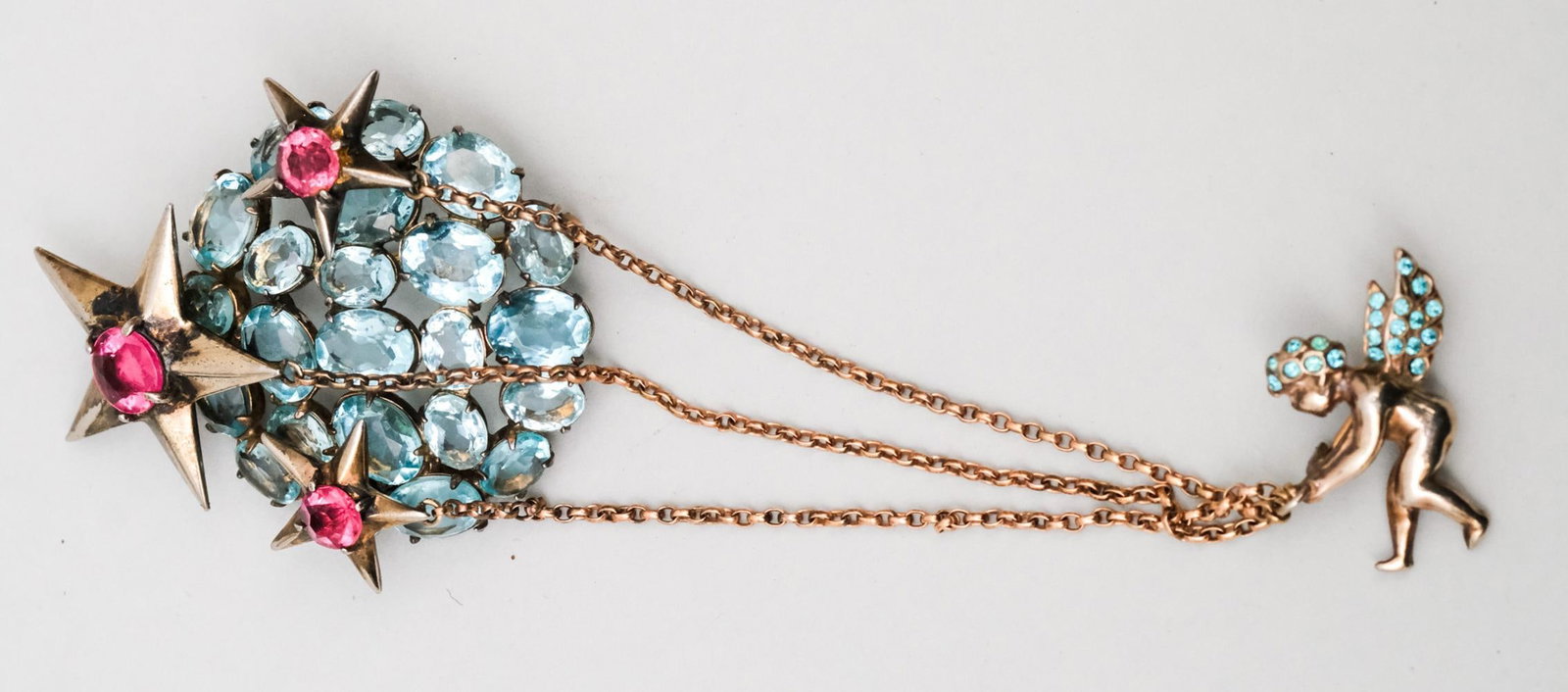 Hattie Carnegie Sterling & Rhinestone Brooch (1 of 5)