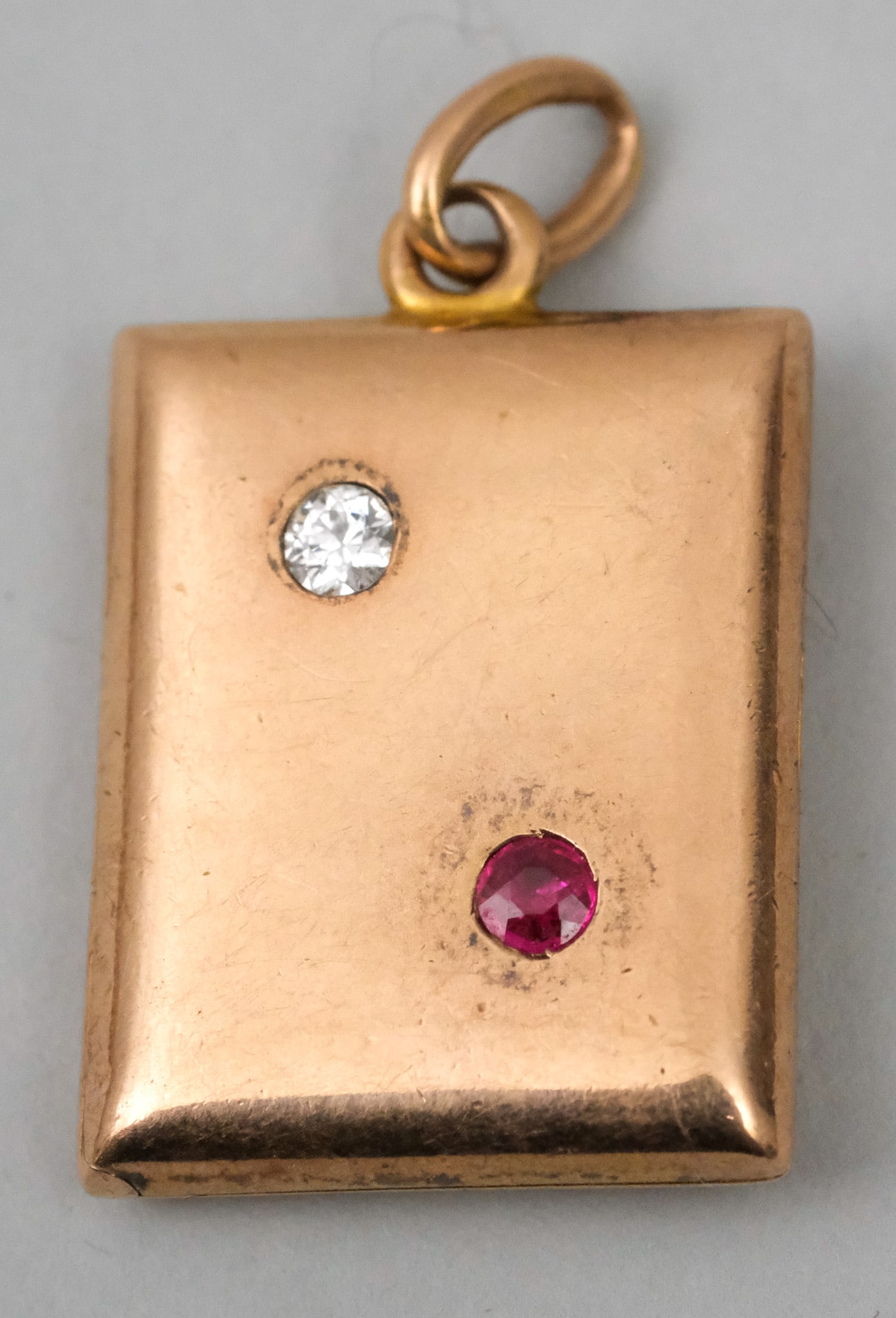 14K Gold Diamond & Ruby Locket (1 of 4)