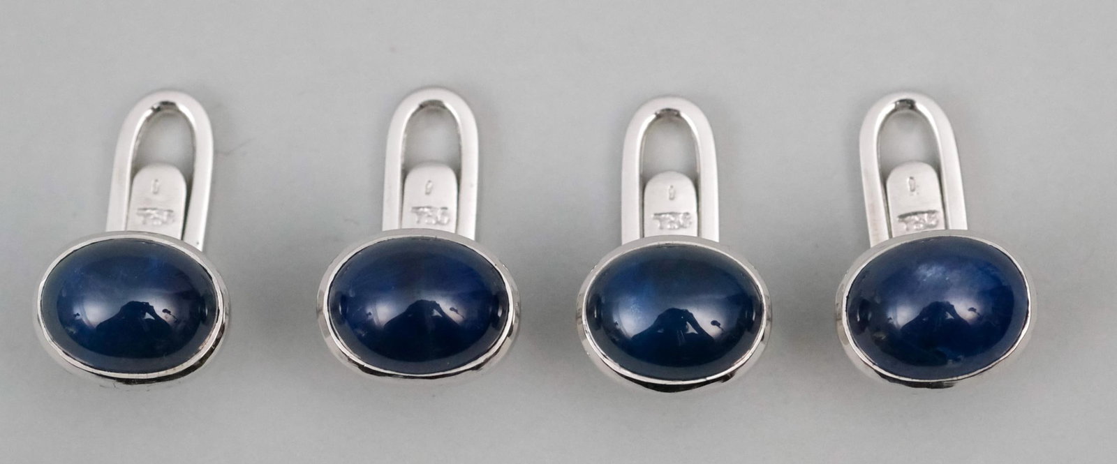 18K White Gold & Blue Gemstone Cabochon Tuxedo Set (1 of 5)