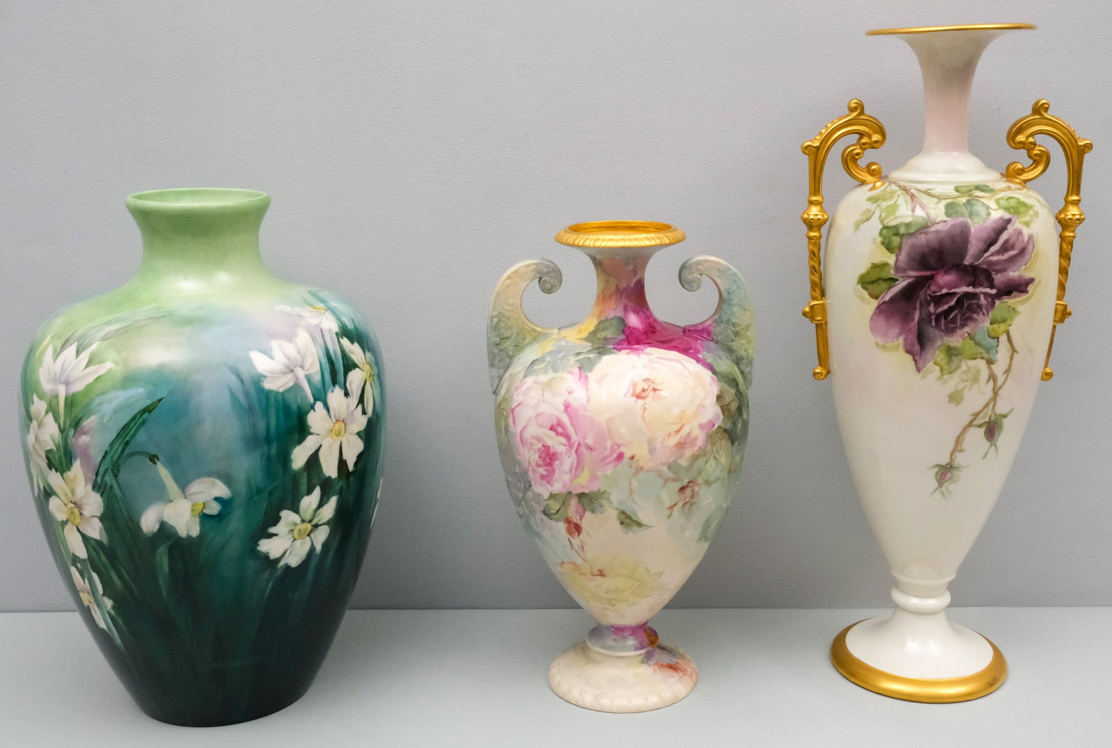 3 Large Willets Belleek Decorated Vases (1 of 8)