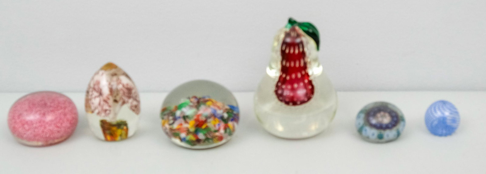 Lot of Six Antique & Vintage Art Glass Paperweight (1 of 4)