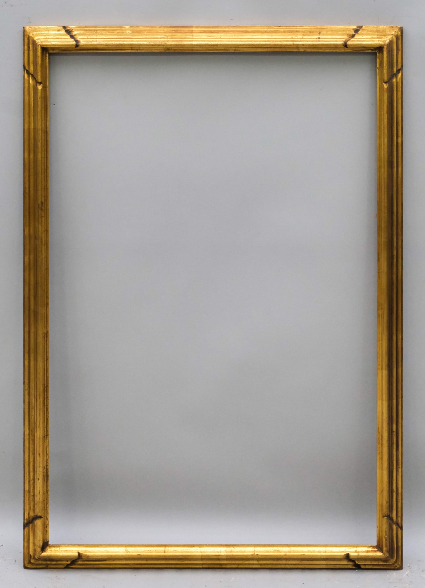 American Arts & Crafts Frame 25 1/4" x 38 1/4": American, ca. 1910, having stepped profile, possibly made by Newcomb Macklin. Overall 28 1/4" x 41 1/2", Rabbet 25 1/4" x 38 1/4", Molding 2".