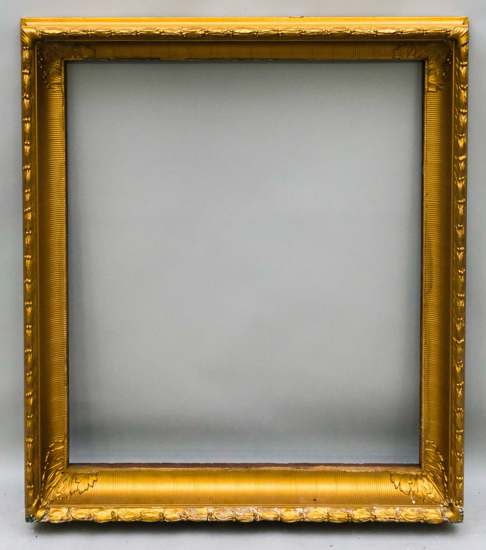 American Hudson River School Gilt Frame 30" x 35": American, ca. 1860, having fluted cove. Overall 36 1/2" x 41 1/2", Rabbet 30" x 35", Molding 3 1/2".