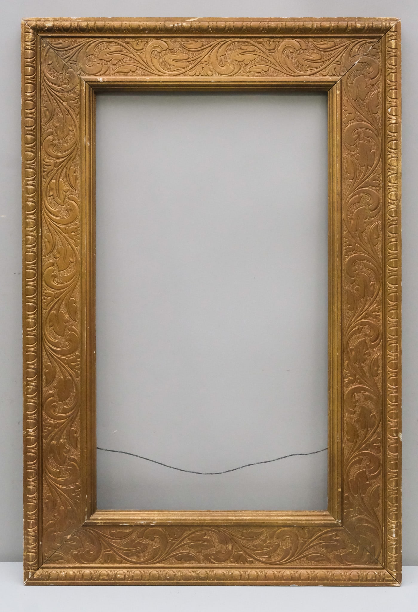 Arts & Crafts Gilt Frame 14 1/2" x 26 3/4": American, ca. 1930. Overall 23 3/4" x 36", Rabbet 14 1/2" x 26 3/4", Molding 4 1/2".