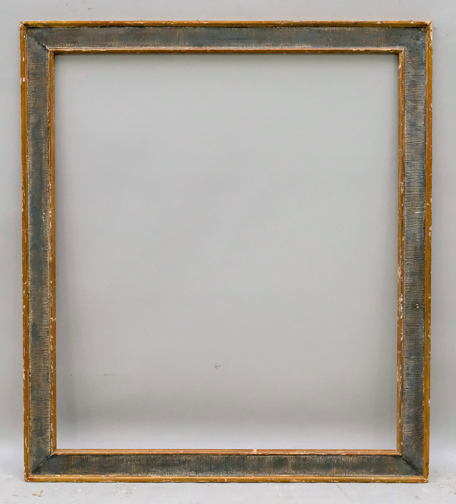 American Modernist Frame 27 1/2" x 33": American, ca. 1940, having raked gesso. Overall 32 1/4" x 37 1/4", Rabbet 27 1/2" x 33", Molding 2 1/2".