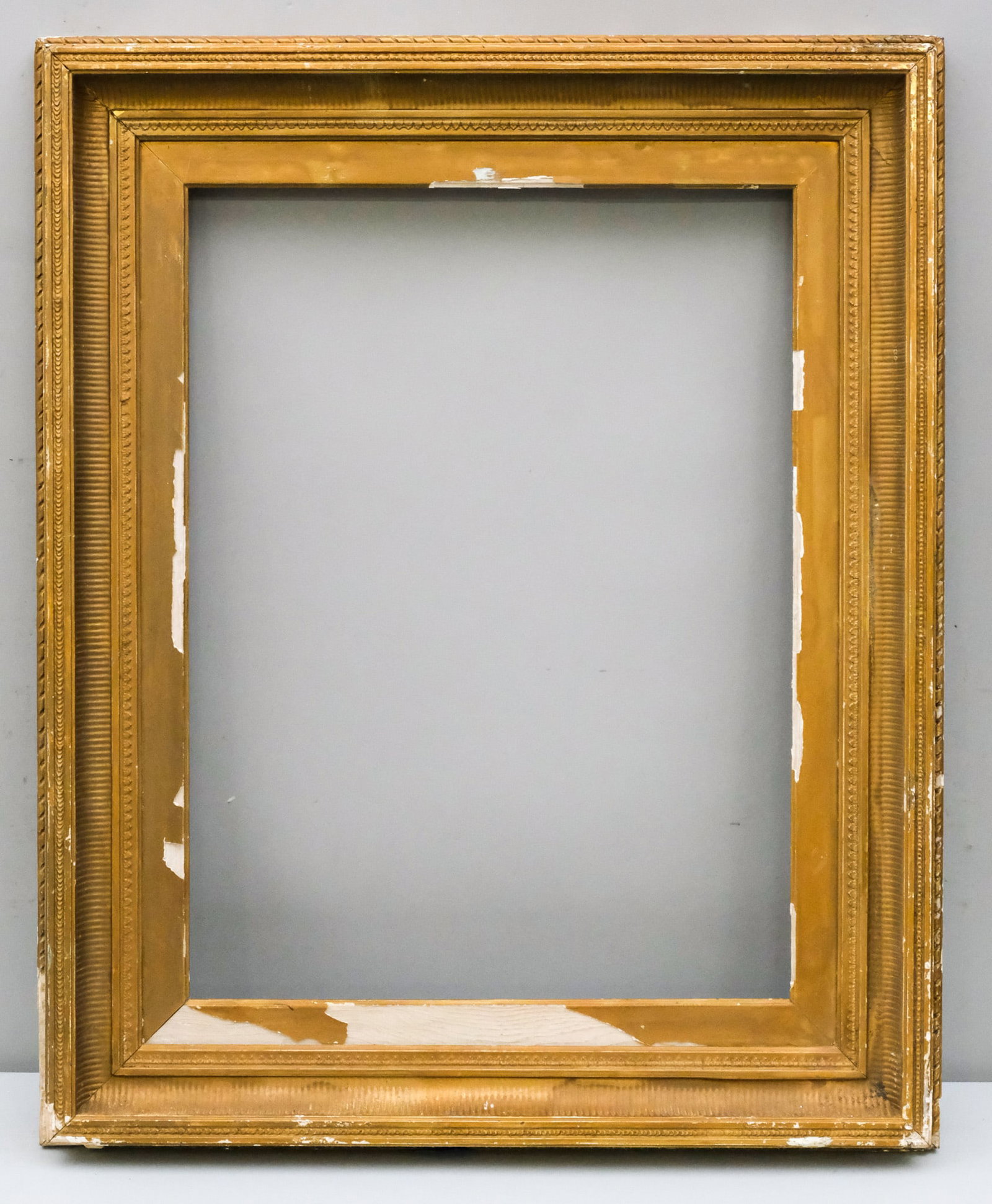 Hudson River School Gilt Frame 18" x 24": American, ca. 1860, having fluted cove and guilloche top edge, in a great standard size. Overall 26 1/4" x 32 1/2", Rabbet 18" x 24", Molding 4 1/2".