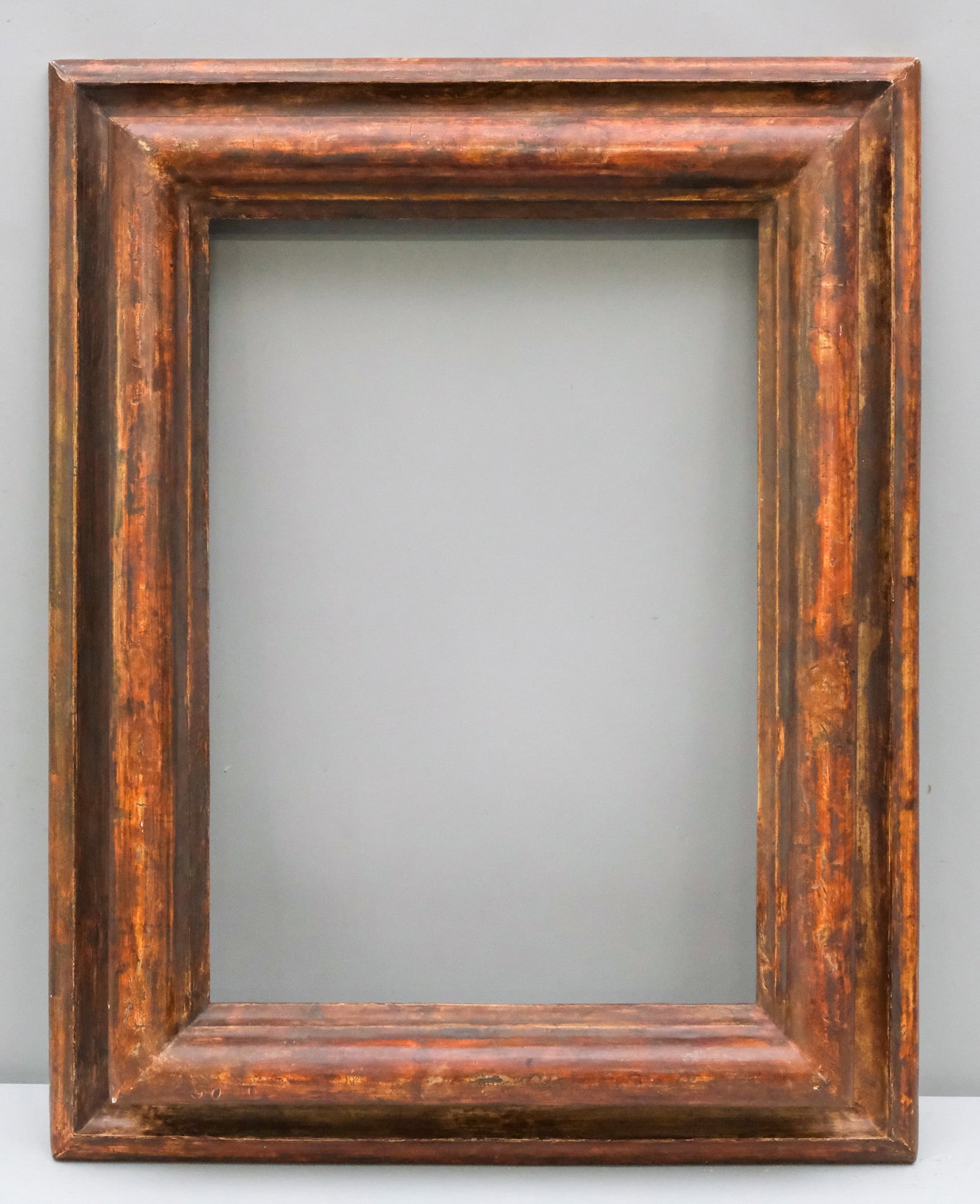 Early Italian Frame 14 3/4" x 20 3/4": Italian, 18th century, having polished bole surface. Overall 22 1/4" x 28 1/4", Rabbet 14 3/4" x 20 3/4", Molding 4 1/4".