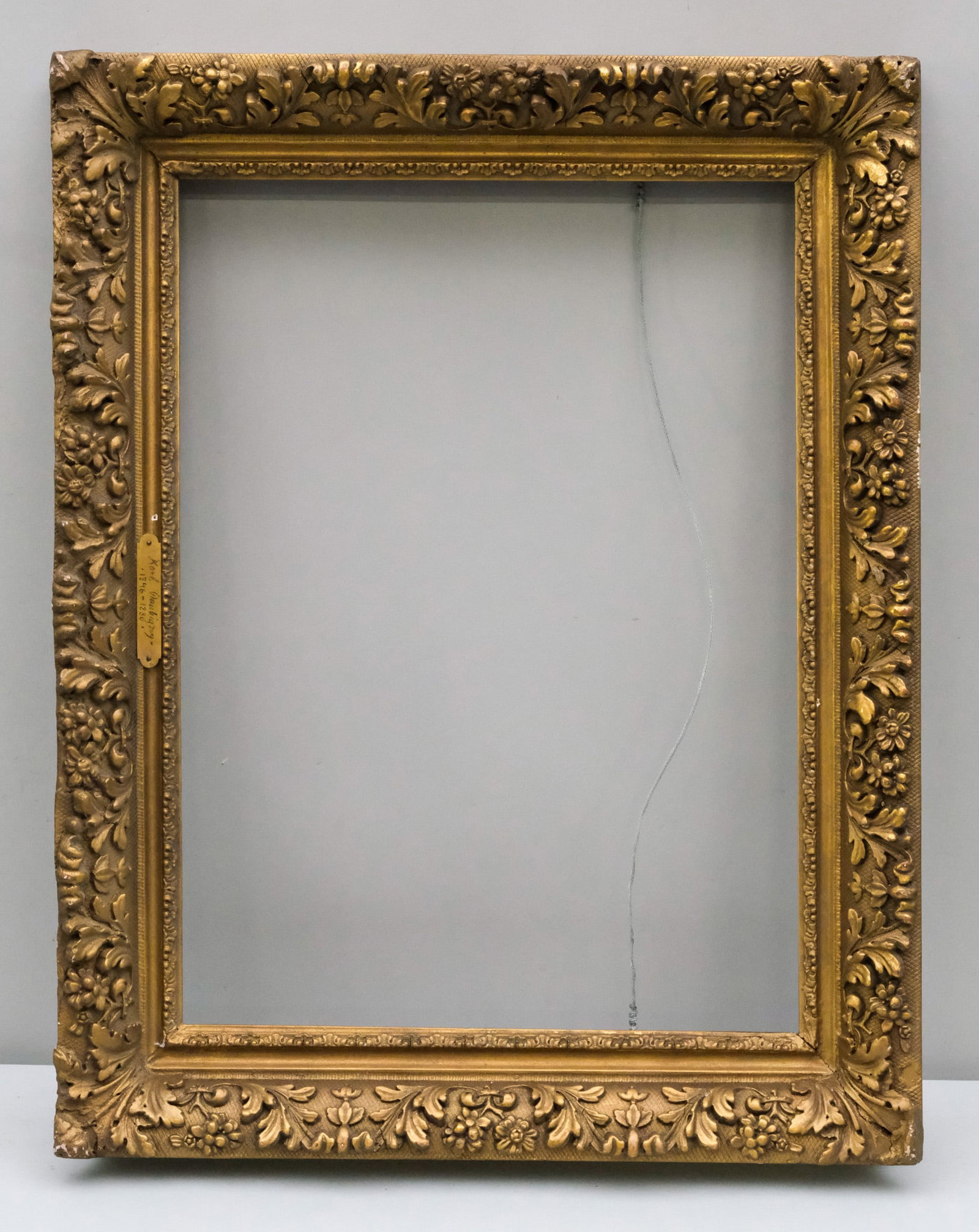 American Barbizon Gilt Frame 17" x 22 1/2": American, ca. 1870. Overall 22 1/2" x 28 1/2", Rabbet 17" x 22 1/2", Molding 3 1/2".