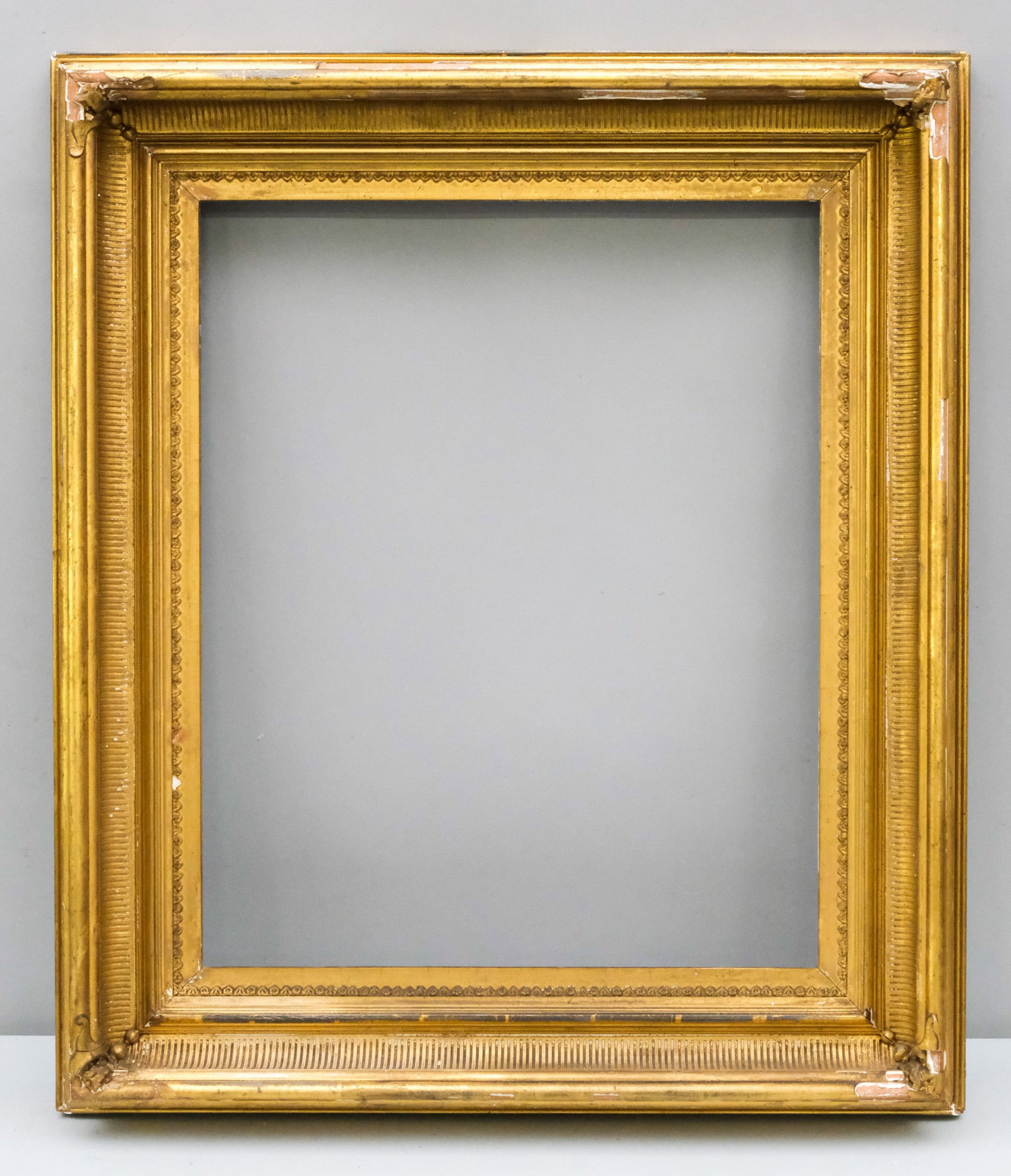 Hudson River School Gilt Frame 17" x 21": American, ca. 1860, having nicely gilded fluted cove. Overall 24 1/2" x 28 1/2", Rabbet 17" x 21", Molding 4".