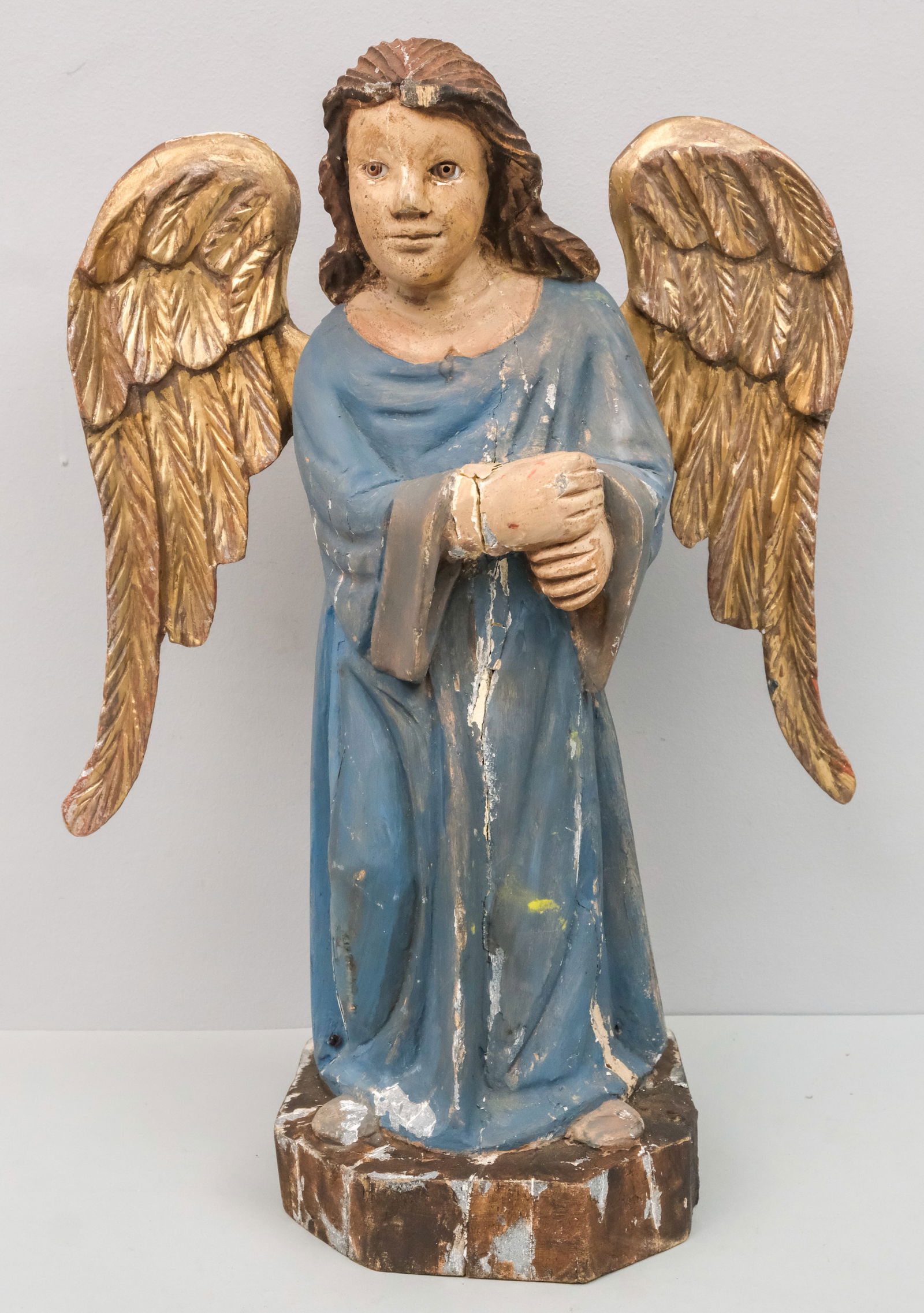 Carved Angel Figure with Gilt Wings (1 of 8)
