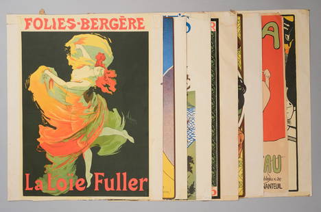 Lot of Les Maitres De L'Affiche Lithographs: Lot of various late 19th and early 20th century French lithographs, including Alphonse Mucha, Paul Fischer, Georges Goursat (Sem), William H. Bradley, Will Carqueville, Henri Meunier, and Jules Cheret