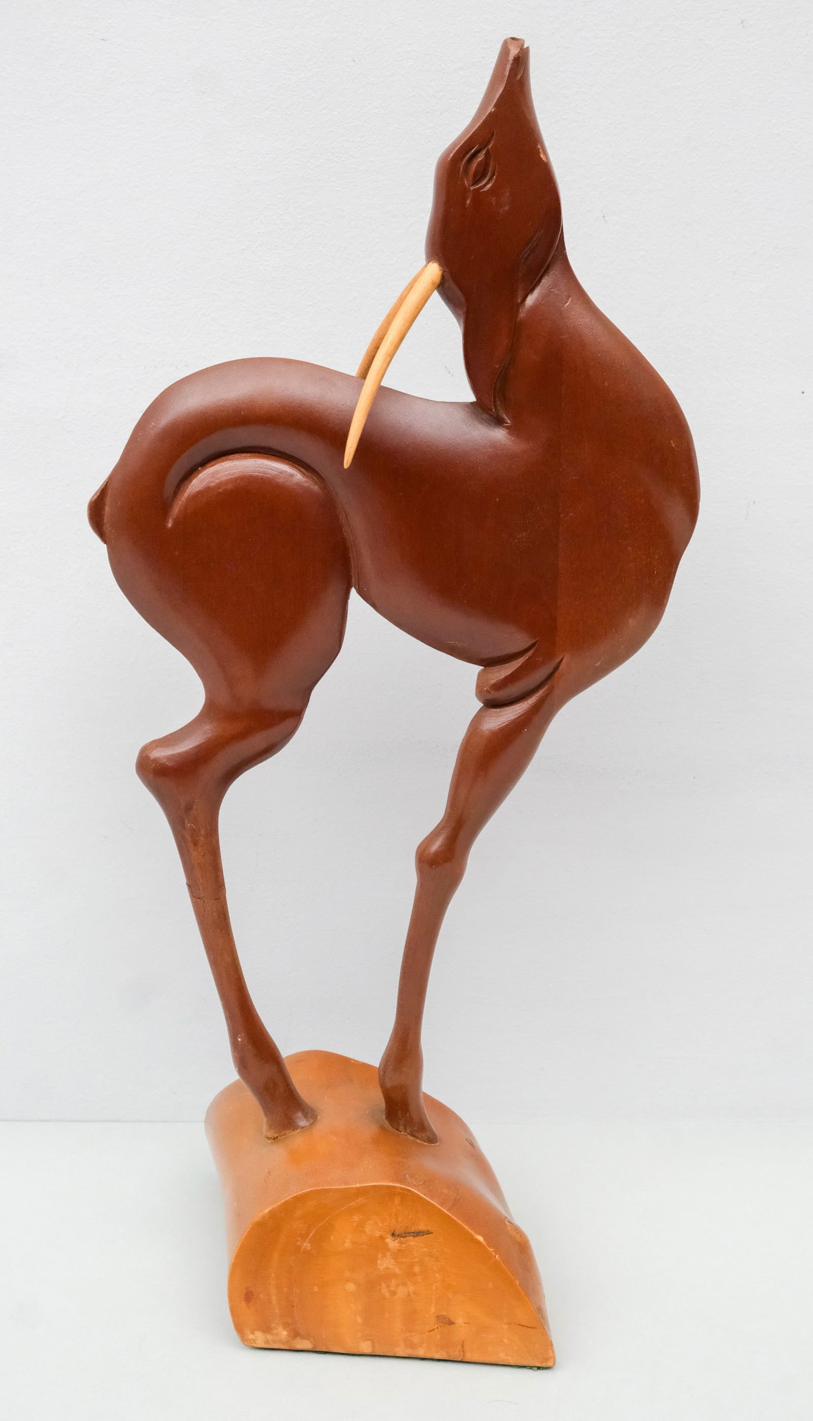 Antique Carved Art Deco Gazelle Sculpture (1 of 10)