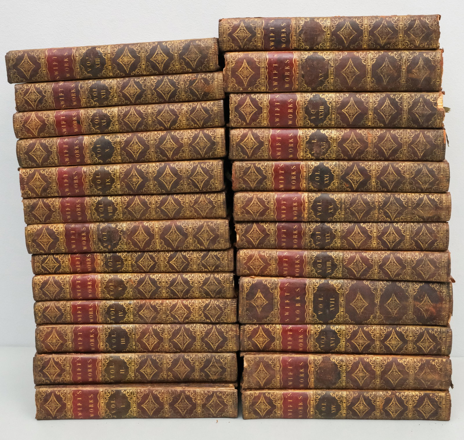 The Works & Letters of Dr. Jonathan Swift: "The Works and Letters of Dr. Jonathan Swift, Dean of St. Patrick's, Dublin", including 25 volumes of works, letters, and supplements, 1768 to 1779, 9" x 5 3/4".