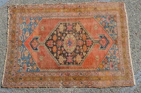 Antique Caucasian Tribal Rug 44" x 58": Caucasus, early 20th or late 19th century, 44" x 58"