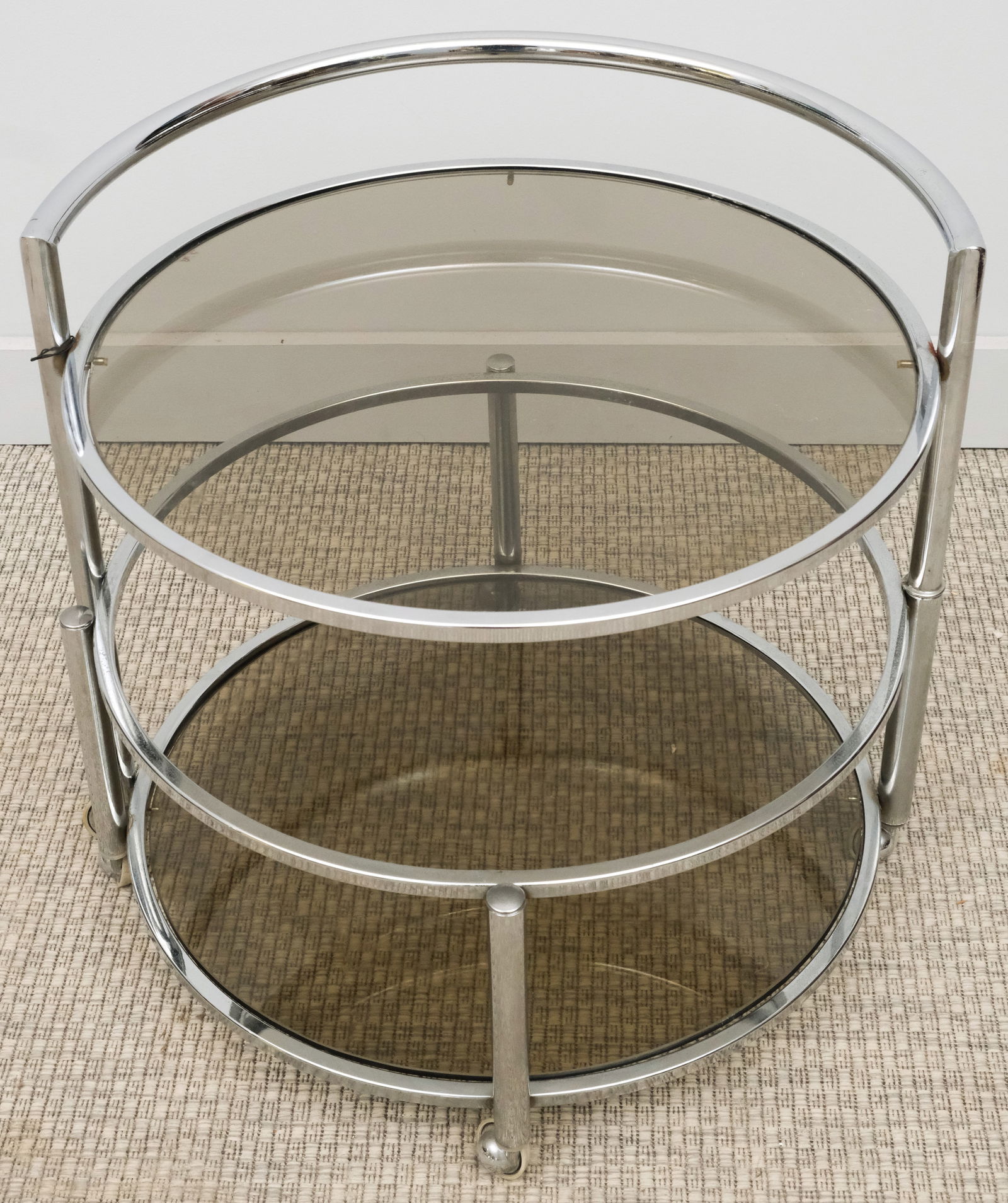 Round Glass & Chrome Side Table (1 of 5)