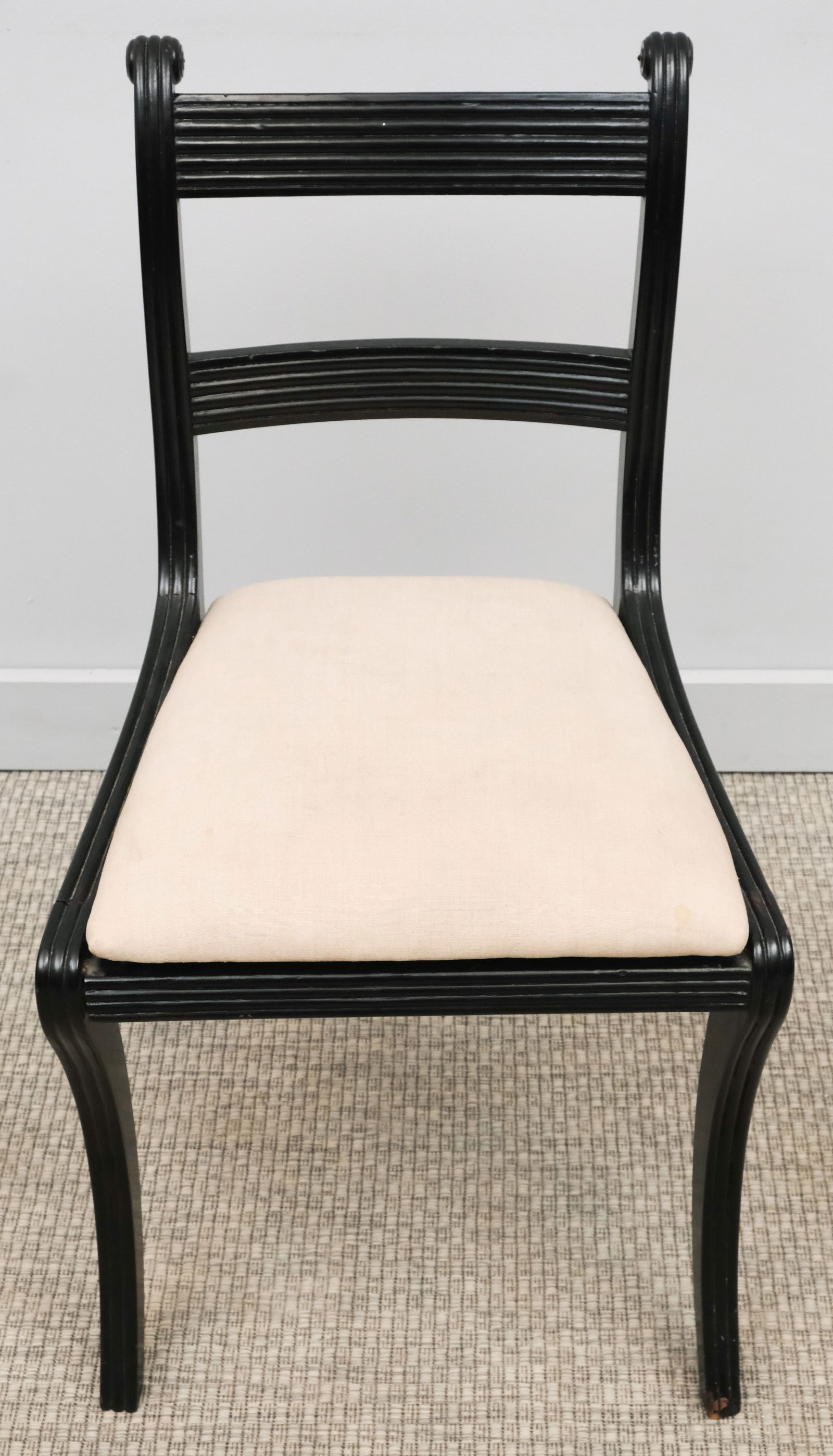 Carved Black Regency Style Chair (1 of 5)
