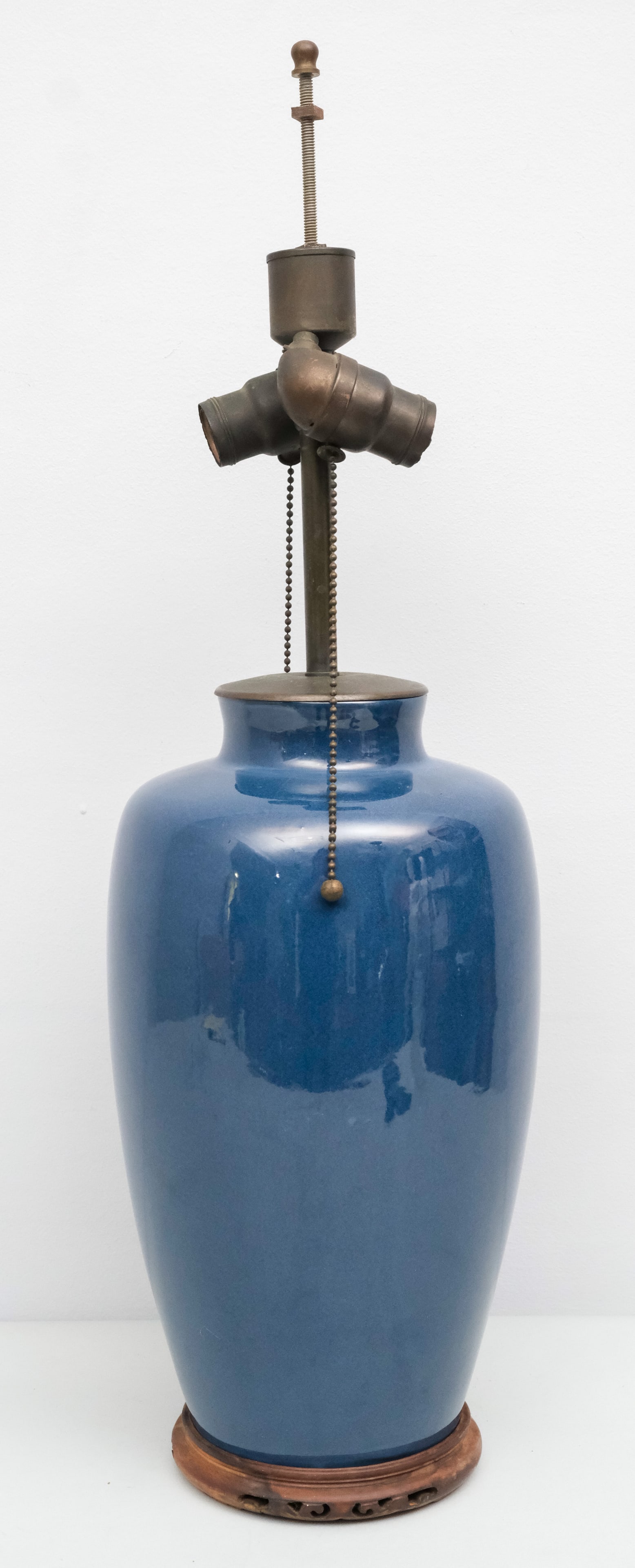 Chinese Blue Glaze Vase Lamp (1 of 6)