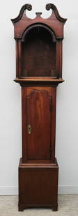 American Federal Tall Case Clock: Late 19th century American Federal tall case clock without face or mechanics, 82" x 19 1/4" x 10".