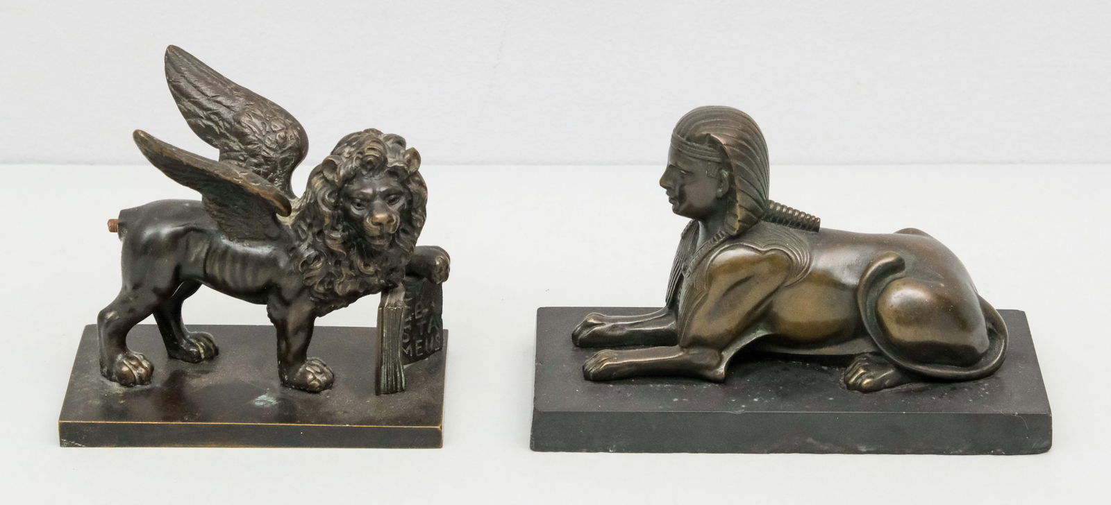 Antique Grand Tour Bronze Sphinx & Lion (1 of 8)