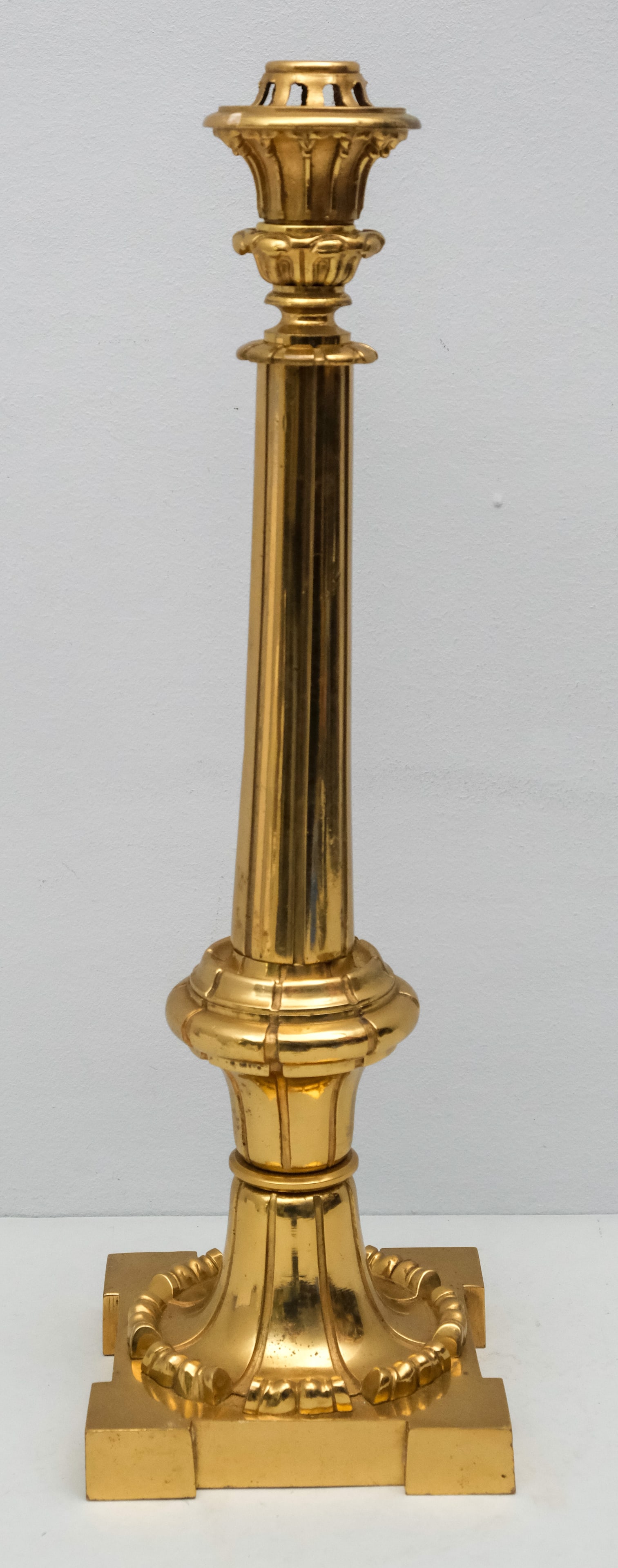 Gilt Brass Column Form Candlestick (1 of 7)