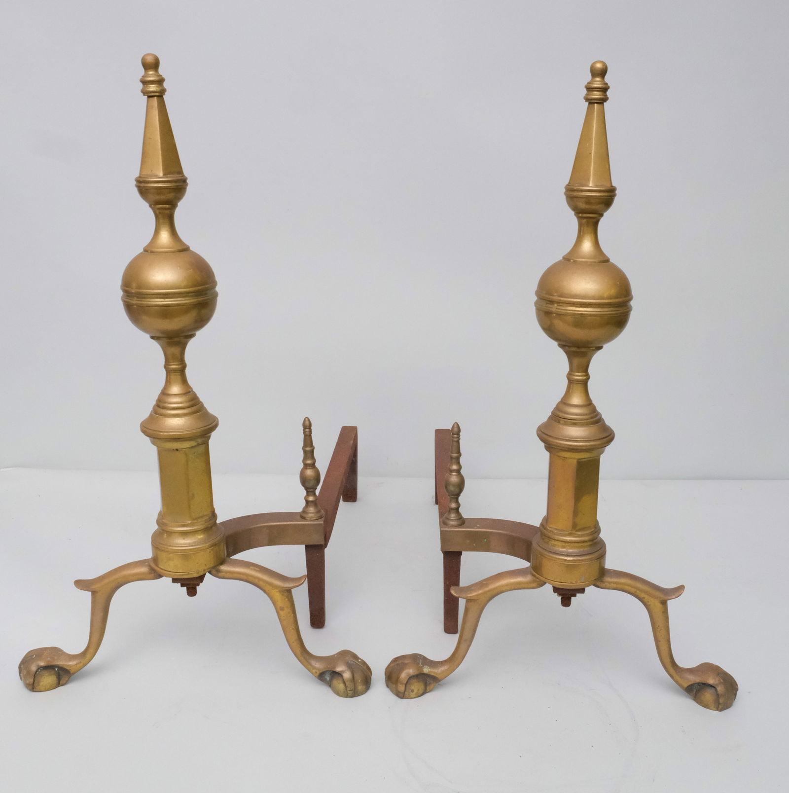 Pair of Federal Cast Brass Andirons (1 of 5)