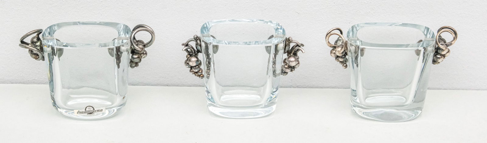 Trio Antique Strombergshyttan Silver Mounted Vases (1 of 8)