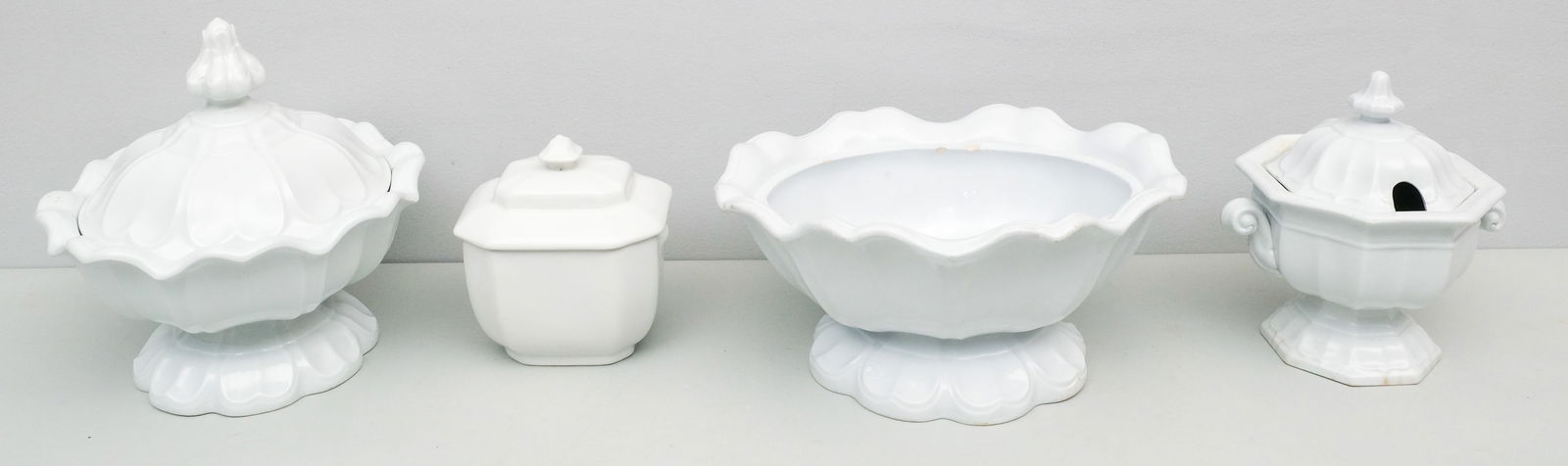 Group of Antique White Ironstone Servers (1 of 14)