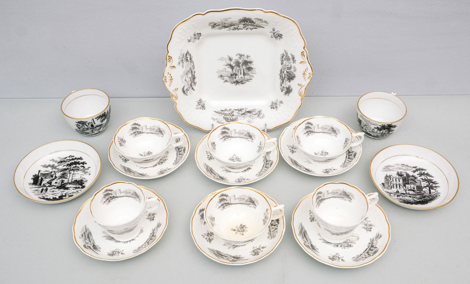 Group English Bat Printed Transferware Porcelain (1 of 15)