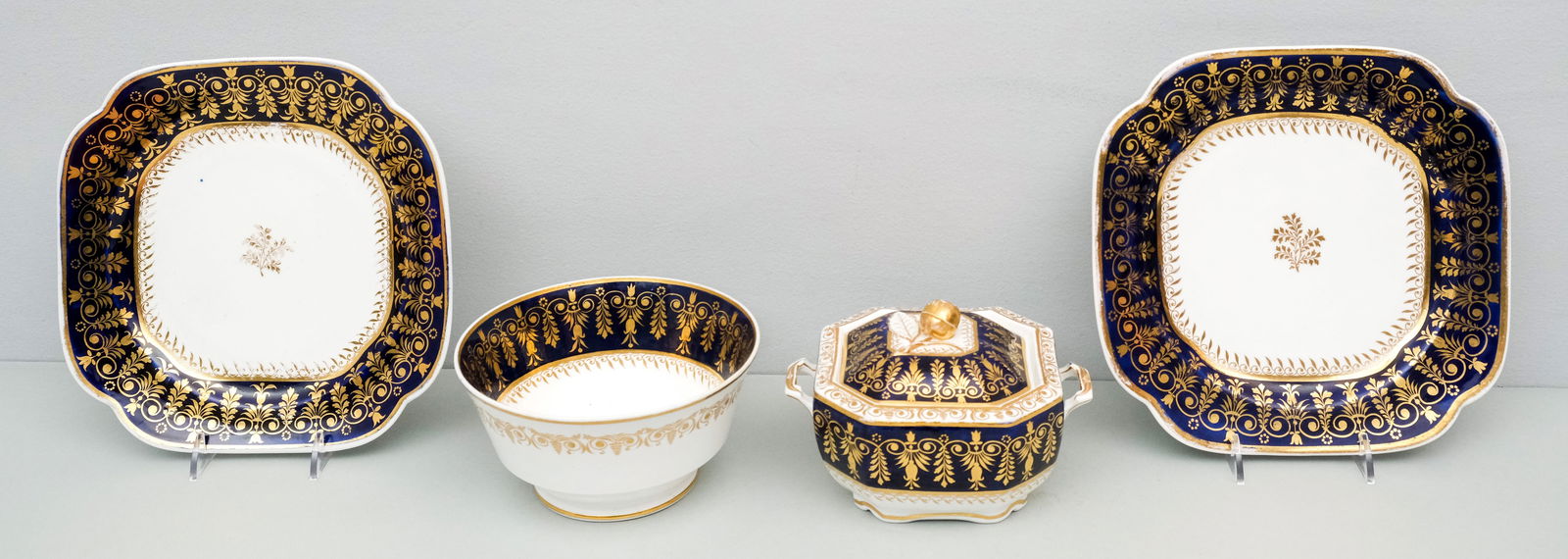 Spode Gilt & Cobalt Felspar Porcelain (1 of 12)