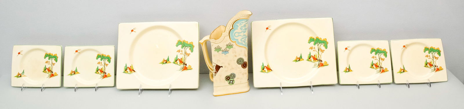 Group of Clarice Cliff Snow White Plates (1 of 12)