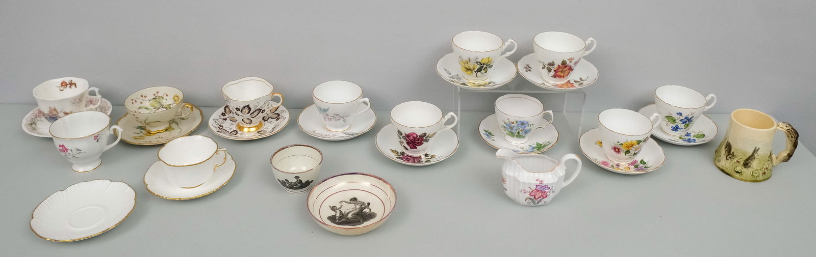 Group of Fine Porcelain & Pottery: Various makers and forms, including a rabbit cup by Higgins Seiter. Rabbit cup 3 3/4".