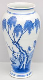 Antique Chinese Blue & White Porcelain Vase