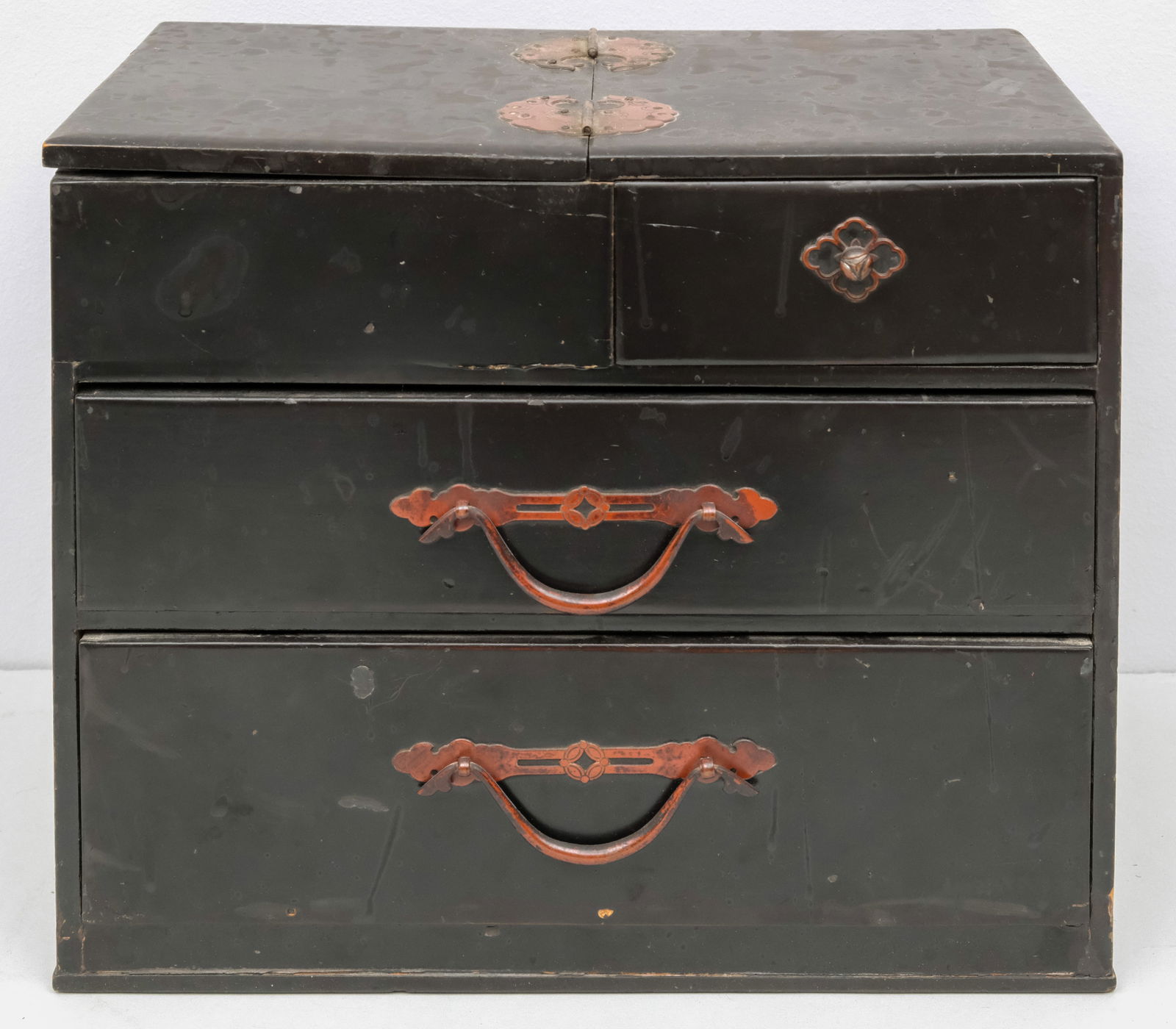 Antique Chinese Black Lacquer Jewelry Box (1 of 9)