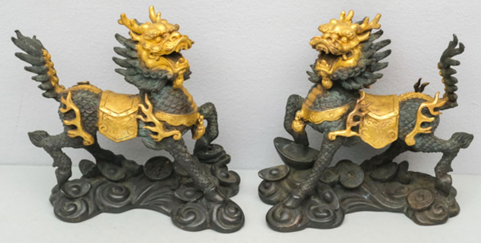 Pair of Chinese Bronze Qilin Figures (1 of 7)