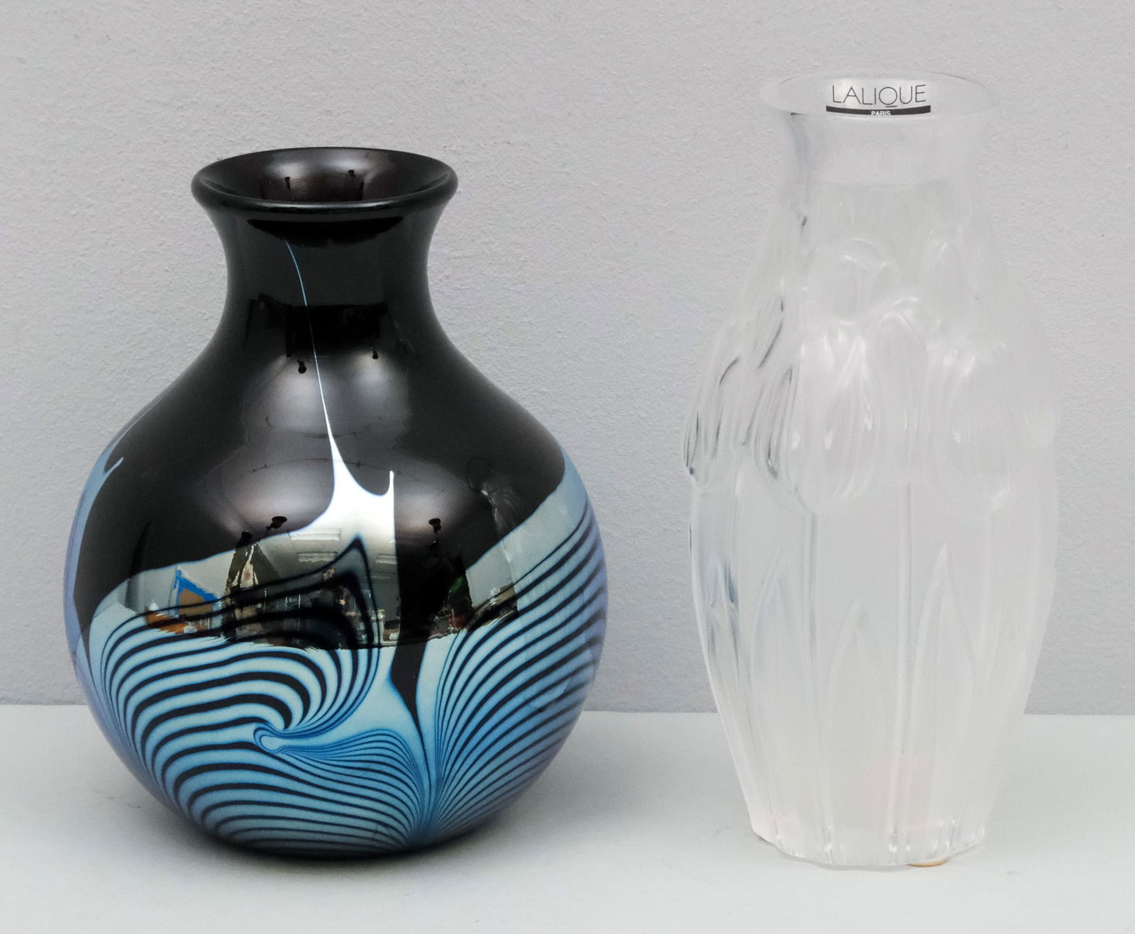 Correia Art Glass Vase & A Lalique Vase (1 of 9)